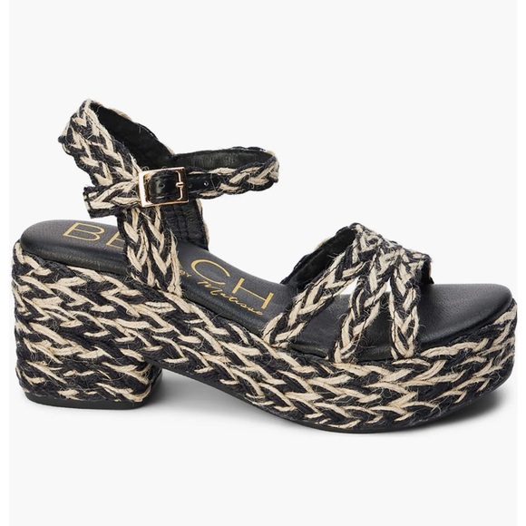 Beach By Matisse Shoes - BCBG Black Braided Platform Espadrille Sandal